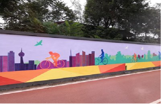 竹山墙体彩绘-围墙