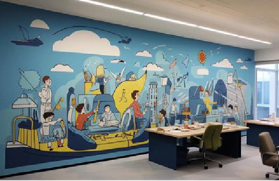 竹山办公室墙绘的特点。