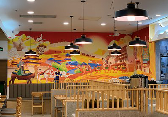 竹山商业空间彩绘介绍。