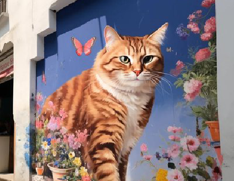 竹山自己绘制有个性的手绘墙